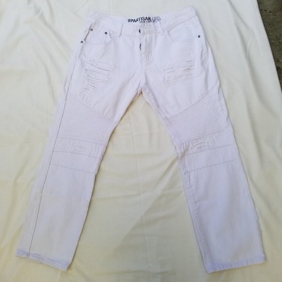 Men's White Jeans from Partisan Jeans Size 34W 30L - Picture 6 of 14